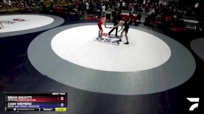 138 lbs Cons. Round 2 - Brian Knuutti, Petaluma Wrestling Club vs Cash Wiemero, Royal High School Wrestling