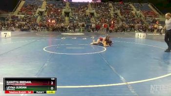 120 lbs Champ. Round 1 - Kashtyn Bredahl, Des-Lacs Burlington vs Leyna Ulroan, Bismarck