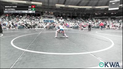 70 lbs Consi Of 8 #1 - Bentley Hans, Lions Wrestling Academy vs MJ Cottrell, Harrah