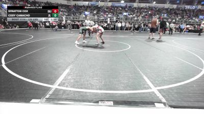 125 lbs Round Of 32 - Stratton Cox, Salina Wrestling Club vs Cody Camacho, Jr. Spartans