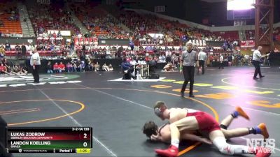 3-2-1A 138 Quarterfinal - Landon Koelling, Onaga vs Lukas Zodrow, Oberlin-Decatur Community