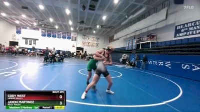 157 lbs Cons. Round 4 - Jaxon Martinez, Kelly Walsh vs Cody West, Lander Valley