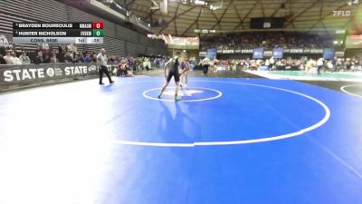 Boys 2A 165 lbs Cons. Semi - Hunter Nicholson, East Valley (Spokane) vs Brayden Bourboulis, North Mason