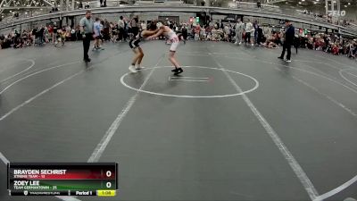 84 lbs Round 1 (6 Team) - Brayden Sechrist, Xtreme Team vs Zoey Lee, Team Germantown