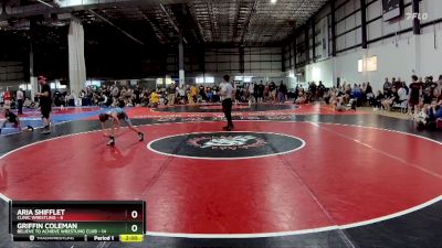 65 lbs Round 3 (6 Team) - Griffin Coleman, BELIEVE TO ACHIEVE WRESTLING CLUB vs Aria Shifflet, CLINIC WRESTLING