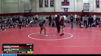 116 lbs Cons. Semi - Ajayzee Zaballos, Menlo College vs Maddie Mackenzie, Simon Fraser