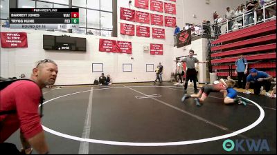 70-75 lbs Round Of 16 - Barrett Jones, Weatherford Youth Wrestling vs Trygg Kline, Piedmont