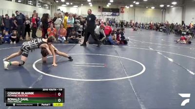 119 lbs Cons. Round 2 - Connor Blahnik, Escanaba Youth WC vs Ronald Dahl, Titan Pipeline