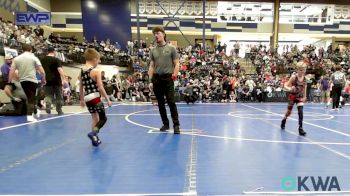 52 lbs Round Of 16 - Kamden Peters, Harrah Little League Wrestling vs Nash Broddle, Kingfisher