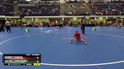 65 lbs Cons. Round 4 - Garrett Vasquez, St. Francis Gladiators Wrestli vs Mitchell Christensen, Heartland Wrestling Academy