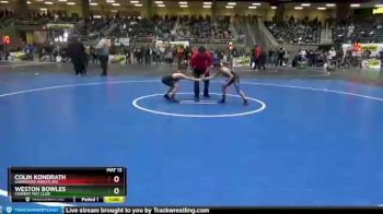 67 lbs Cons. Round 3 - Colin Kondrath, Sherwood Wrestling vs Weston Bowles, Cowboy Mat Club