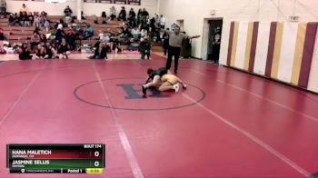 114 lbs Cons. Round 3 - Hana Maletich, Durango, CO vs Jasmine Sellis, Payson