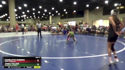 65 lbs Round 1 - Owen Malone, Gladiator Academy vs Charlotte Robbins, Bison Takedown