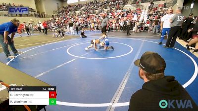 60 lbs 3rd Place - Connor Carrington, Sallisaw Takedown Club vs Kamden Woolman, Tiger Trained Wrestling