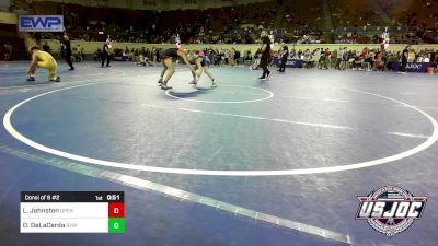 112 lbs Consi Of 8 #2 - Lex Johnston, Open Mats vs Daxen DeLaCerda, Bristow Youth Wrestling