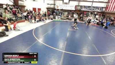 55 lbs Cons. Round 2 - Dawson Bodily, Iron County Wrestling Academy vs Race Robertson, Iron County Wrestling Academy