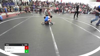 46 lbs Quarterfinal - Bennett Grose, Ponca City Wildcat Wrestling vs Rawley Wolf, Wolfpak Wrestling