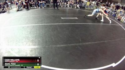 95 lbs Round 3 (4 Team) - Isaac Folk, South Dakota Thunder vs Cash Williams, North Dakota 1