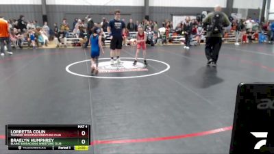 50-53 lbs Round 2 - Lorretta Colin, Thunder Mountain Wrestling Club vs Braelyn Humphrey, Blaine Barracudas Wrestling Club