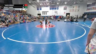 85 lbs Semifinal - Gavin Wright, CY Middle School vs Brody Farris, Clear Creek Middle School