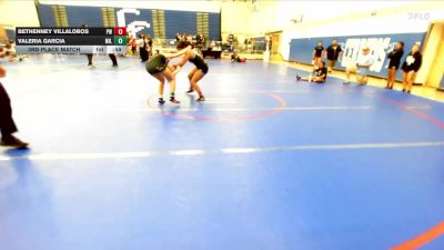 115 lbs 3rd Place Match - Bethenney Villalobos, PREMIER WRESTLING vs Valeria Garcia, Villa Park High School