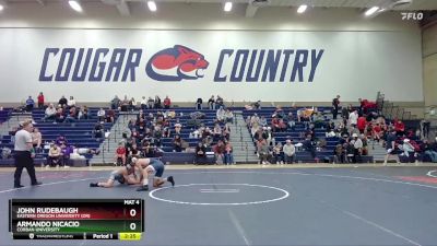 165 lbs Semifinal - John Rudebaugh, Eastern Oregon University (OR) vs Armando Nicacio, Corban University