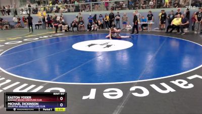 165 lbs Quarterfinal - Michael Dickinson, Soldotna Whalers Wrestling Club vs Easton Yoder, Baranof Bruins Wrestling Club