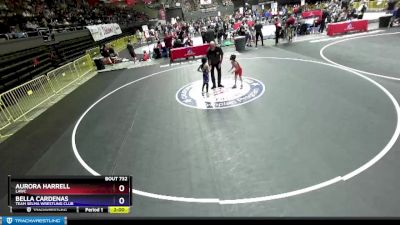 50-55 lbs Round 3 - Aurora Harrell, LAWC vs Bella Cardenas, Team Selma Wrestling Club