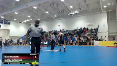 215 lbs Cons. Round 2 - Dustin Karpovich, St. Patrick`s High School vs Rogan Langley, Starkville High School