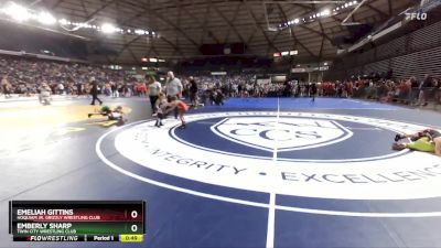 42-45 lbs Semifinal - Emeliah Gittins, Hoquiam Jr. Grizzly Wrestling Club vs Emberly Sharp, Twin City Wrestling Club