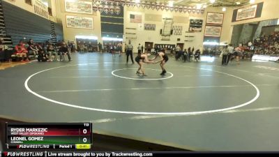 113 lbs Cons. Round 3 - Ryder Markezic, West Valley (Spokane) vs Leonel Gomez, Connell