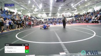 92 lbs Quarterfinal - Hudson Moseley, R.A.W. vs Kaleb Proctor, Henryetta Knights Wrestling Club