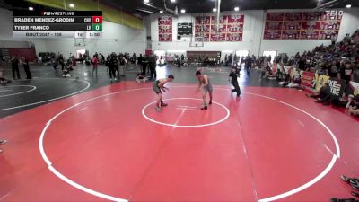 138 lbs Quarterfinal - Braden Mendez-Grodin, Chaparral High School vs Tyler Franco, La Verne