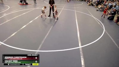 Cons. Round 1 - Jennings Christenson, Forest Lake Wrestling Club vs Vincent Reed, Park Wolfpack Wrestling