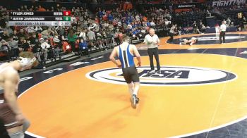 1A 165 lbs Cons. Semi - Tyler Jones, West Chicago (Wheaton Academy) vs Justin Zimmerman, Petersburg (PORTA)