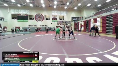 285 lbs 5th Place Match - Tyler Arend, Fremont Middle School vs Daniel Llamas, Lone Star Middle School