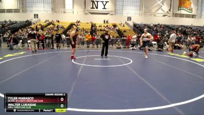 Champ. Round 2 - Tyler Marasco, Hilton Jr Cadets Wrestling Club vs Walter Lukasiak, WRCL Wrestling Club