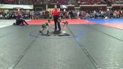 52 lbs 1st Place Match - Marley Eckhardt, Belgrade Wrestling Club vs Kennedy Brown, Miles City Wrestling Club