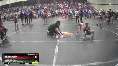 70 lbs Cons. Round 1 - Abel Benton, White Knoll Youth Wrestling vs Aria Bushaw, Carolina Reapers