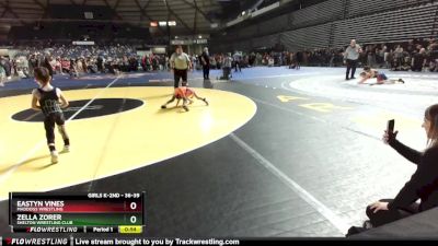 36-39 lbs 1st Place Match - Zella Zorer, Shelton Wrestling Club vs Eastyn Vines, Maddogs Wrestling