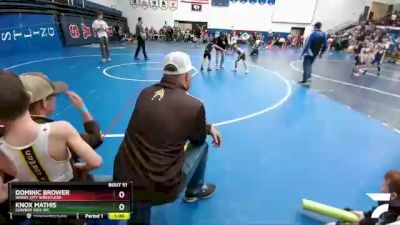 63 lbs Champ. Round 1 - Knox Mathis, Cowboy Kids WC vs Dominic Brower, Windy City Wrestlers