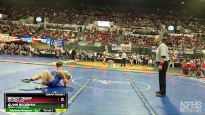 A - 182 lbs Quarterfinal - Rowdy Crump, Columbia Falls vs Quinn Boogman, Fergus (Lewistown)