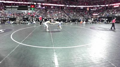 132 lbs 1st Place Match - Brady Collins, East Troy vs Logan Schad, Kiel