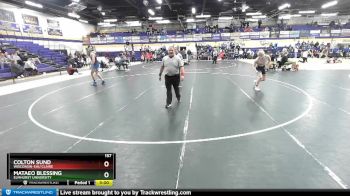 157 lbs Cons. Round 4 - Colton Sund, Wisconsin-Eau Claire vs Mataeo Blessing, Elmhurst University