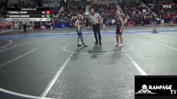 95 lbs Champ. Round 1 - Jackson Greene, Clearwater vs Cordell Baird, Hoisington WC