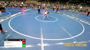 76 lbs Round Of 16 - Beau Abbott, Roundtree Wrestling Academy vs Alex Marchetti, Mat Assassins