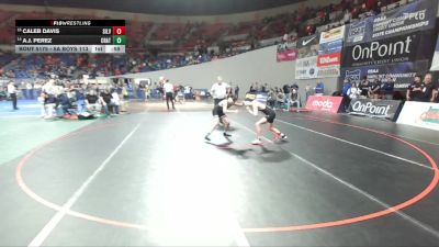5A Boys 113 lbs Cons. Round 1 - Caleb Davis, Silverton Boys vs A.J. Perez, Crater Boys