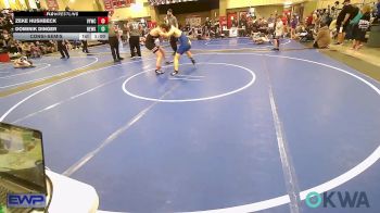 130 lbs Consolation - Zeke Hushbeck, Verdigris Youth Wrestling vs Dominik Dinger, Newkirk Takedown Club