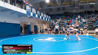 113 lbs Semis & 1st Wb (8 Team) - Landon Oakes, North Pontotoc High School vs Wyatt Cole, Lewisburg