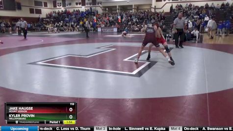 113 lbs Quarterfinal - Jake Haugse, Mount Vernon vs Kyler Provin, Williamsburg